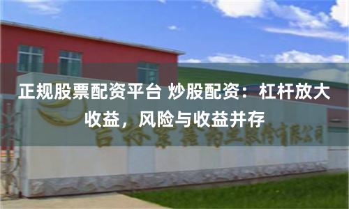 正规股票配资平台 炒股配资：杠杆放大收益，风险与收益并存